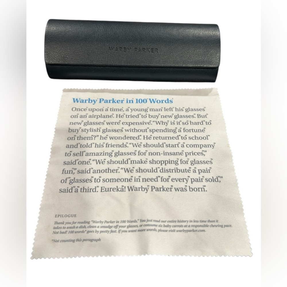 Warby Parker Blue Eyewear Case W/ Cloth